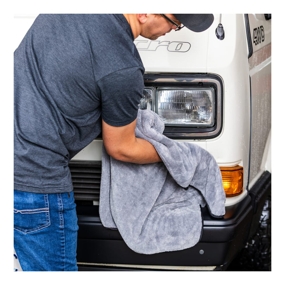 Griot's Garage PFM Terry Weave Drying Towel - 25" x 35", Gray/Black Edge