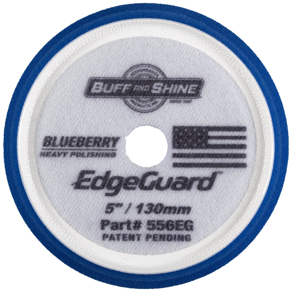Buff and Shine EdgeGuard Foam Heavy Polishing Pad - 5", Blueberry