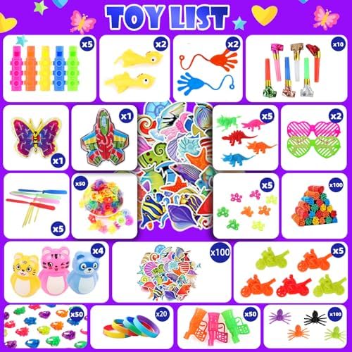 1000Pcs Fidget Toys Pack, Bulk Party Favors for Kids, Stocking Stuffers, Treasure Box Chest, Birthday Party, Classroom Carnival Prizes, Pinata Stuffers, Goodie Bag Stuffers, Stress Relief, Sensory Toy