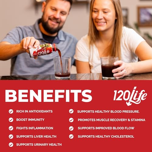 120/Life Blood Pressure Support, Beet Root Juice, Pomegranate Extract, Cranberry Juice, Tart Cherry, Hibiscus, and Magnesium (8 Fl Oz, Pack of 28) - Gluten-Free & Vegan