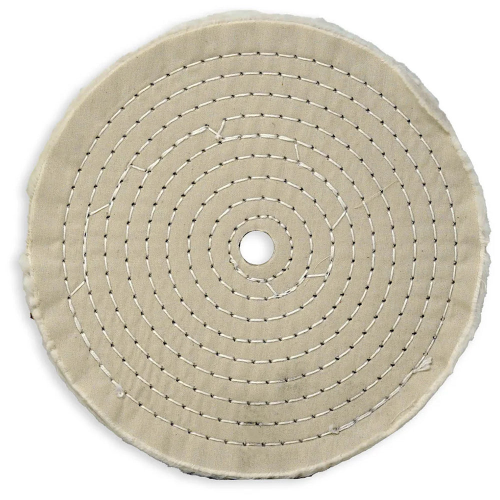 Zephyr Cotton Sewn Muslin Polishing Buffing Wheel, 8" - White 60 Ply/Finishing