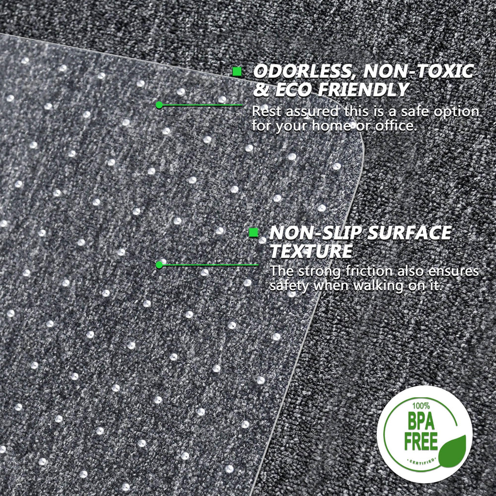 100pointONE Extra Large Office Chair Mat for Carpet, 35" x 55" Clear Desk Chair Mat for Low Pile Carpeted Floors- Easy Glide Plastic Floor Mat for Office Chair on Carpet