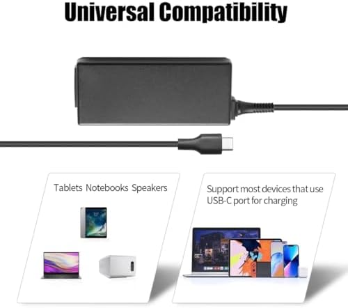 100W USB C Universal Laptop Charger Fit for MacBook HP Dell Acer Asus Lenovo Thinkpad Google MSI LG Samsung Huawei, ROG Ally, Steam Deck, Chromebook Computer and All USB-C Devices