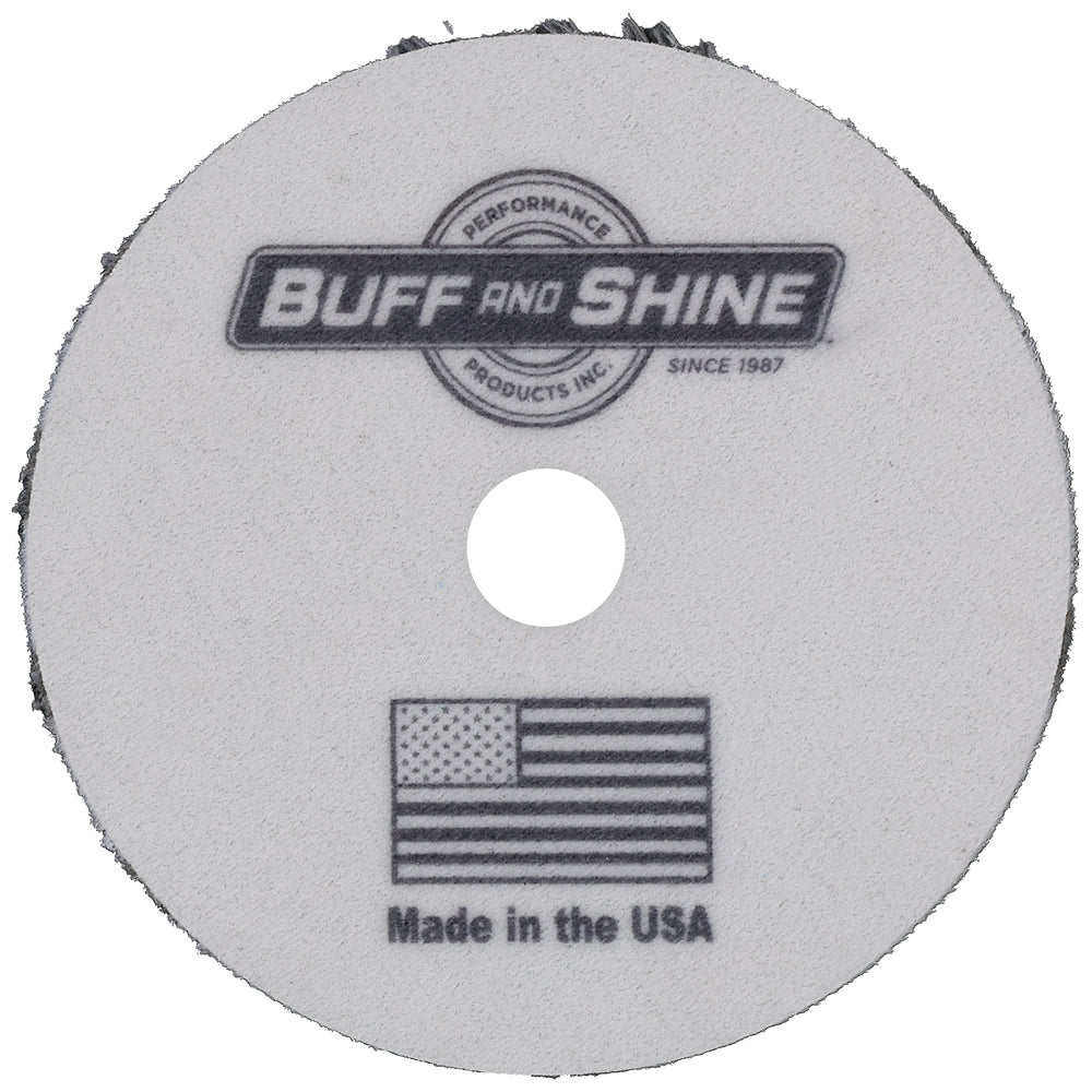 Buff and Shine Uro-Fiber Microfiber Cutting Pad - 5", Black/White