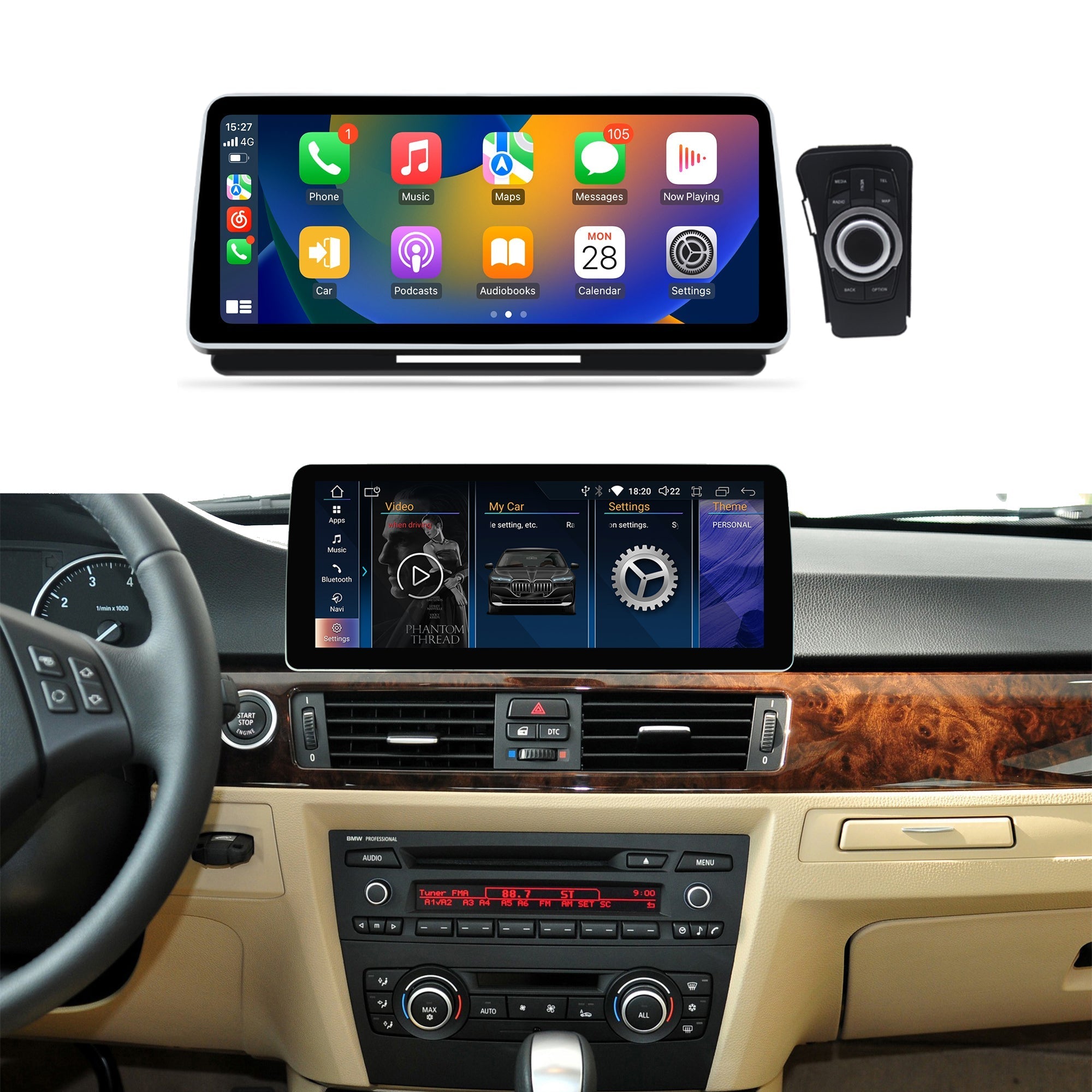 12.3" 3 SERIES E90 E91 E92 E93 2005-2012 LHD BMW Android Screen | Wireless Carplay | 8+64GB