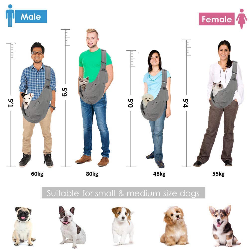 Pet Hand Free Sling Bag - Grey