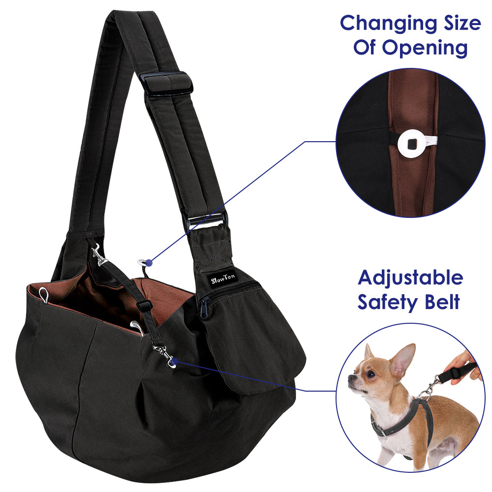 Pet Hand Free Sling Bag - Black