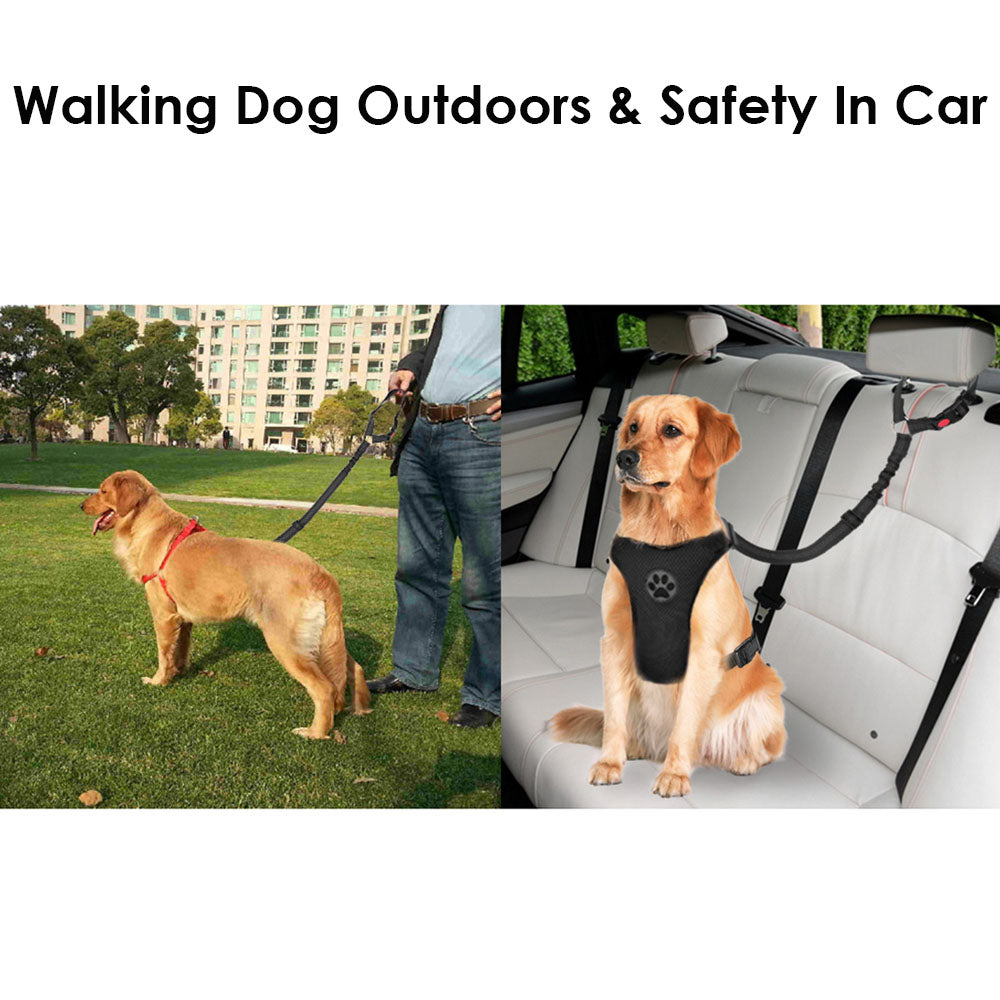 2 Pack Dog Headrest Restraint Seat Belt - Black