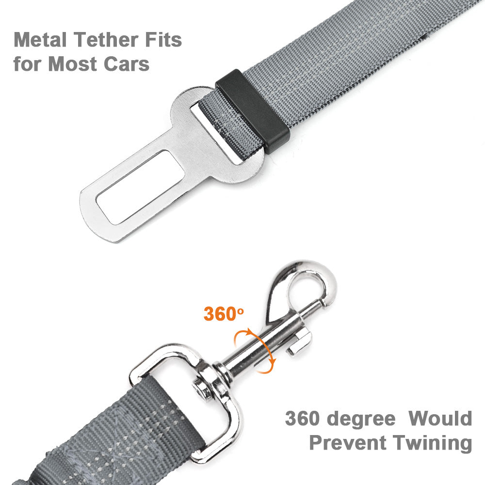 Double Dog Car Seatbelt - Grey