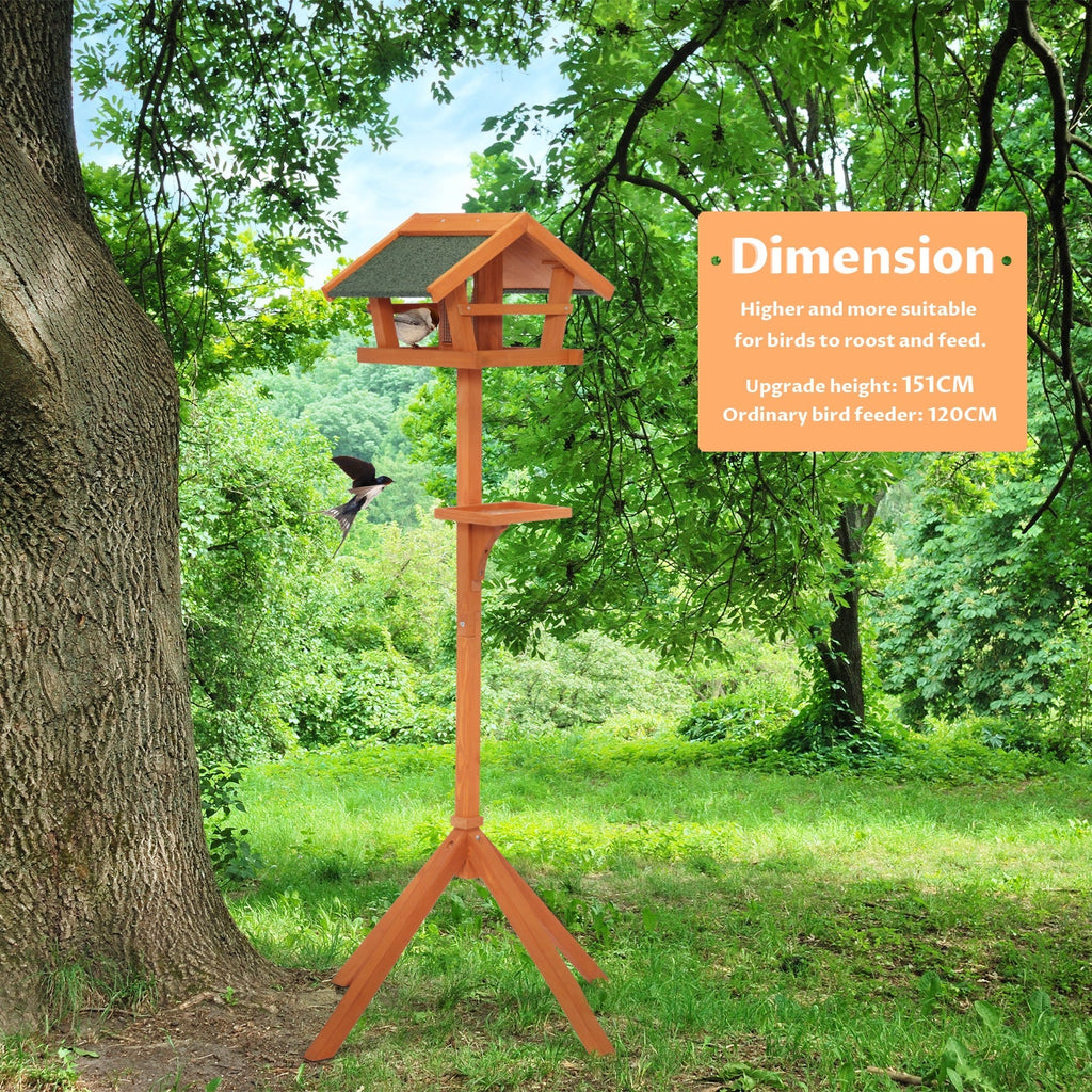 PETSFIT Outdoor Bird Feeder Stand Wooden