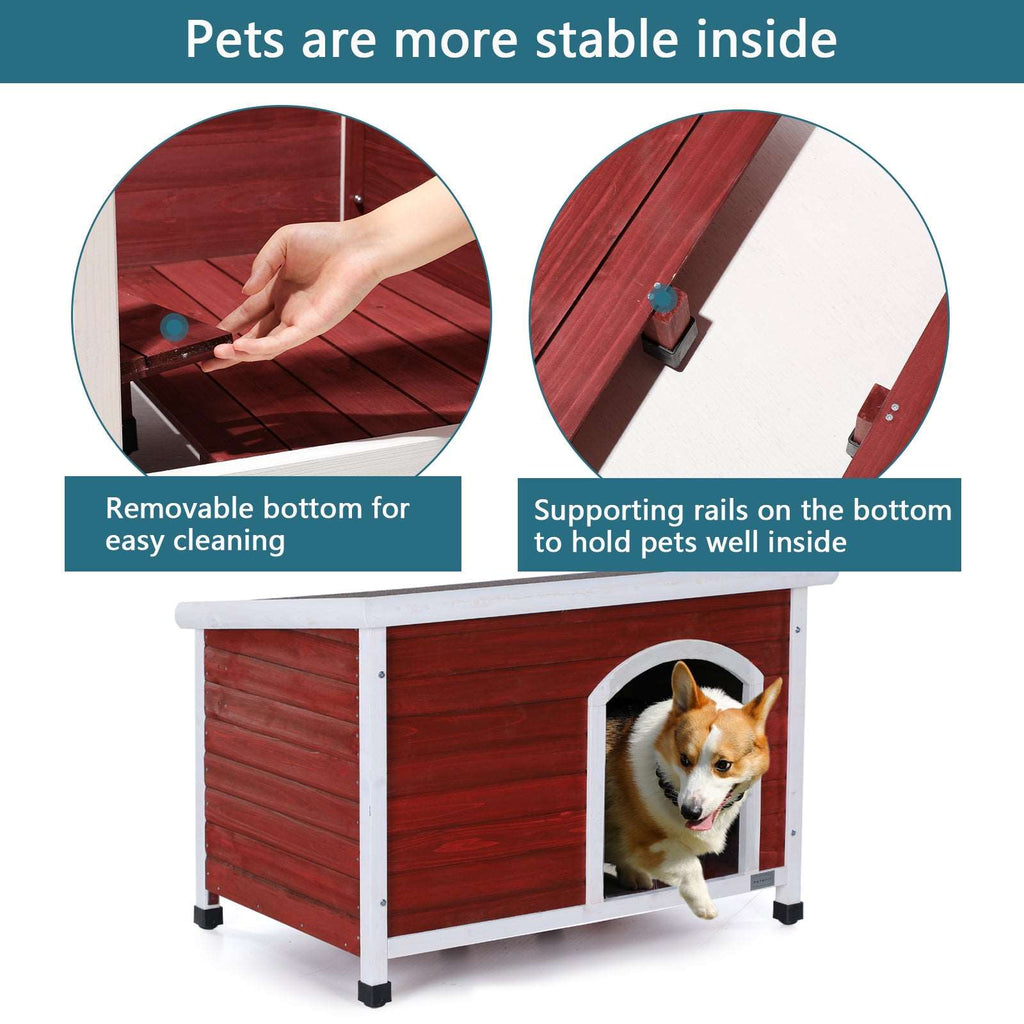 PETSFIT Weatherproof Wooden Outdoor Dog House