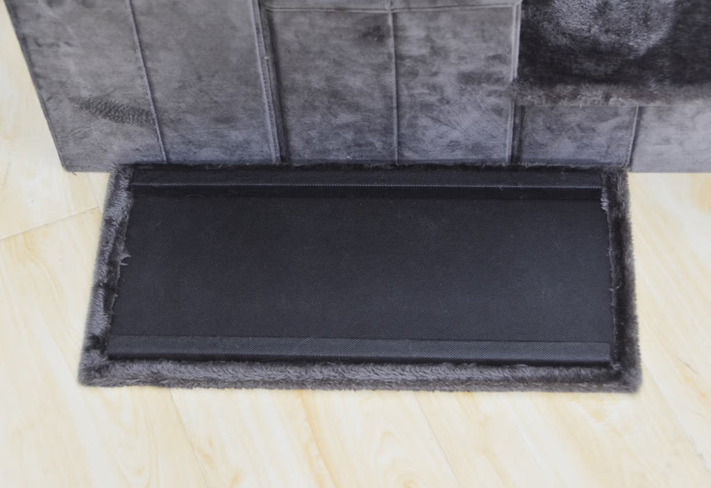 PetPals Sturdy & Plush Design Pet Stairs, Senior Mobility Aid Pet Steps - 4-Lvl Charcoal Pet Stairs