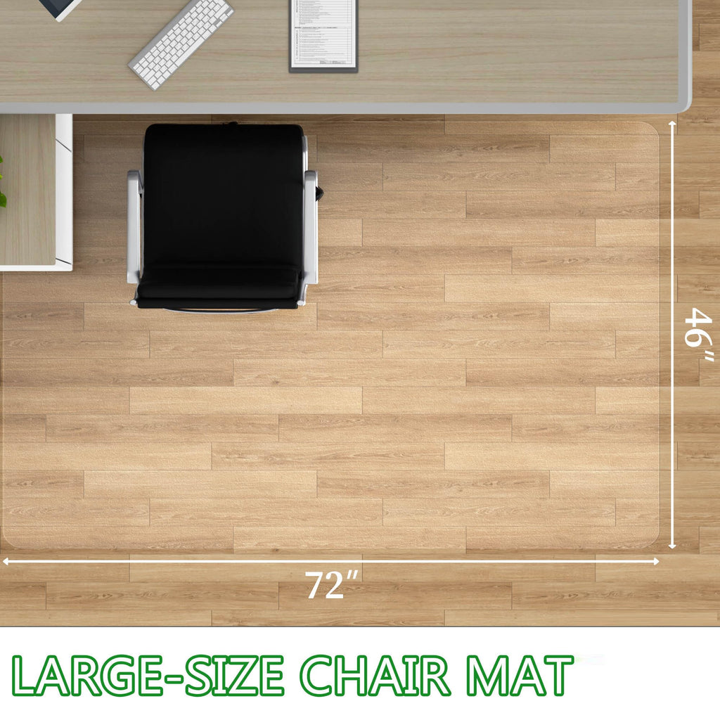 100pointONE Large Office Chair Mat for Hardwood Floor - 46" x 72" Clear Floor Protector Mat for Rolling Chair on Hardwood, Easy Glide Desk Chair Mat for Home & Office