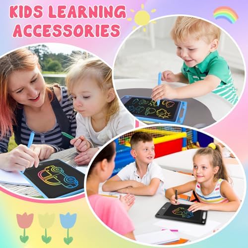 12 Pack LCD Writing Tablet for Kids 6.5 inch, Colorful Drawing Board with One-Click Erase, Lock, and Stylus, No Blue-ray Screen, Drawing Pad Toy for Ages 3-12 Boys and Girls Gifts (Pink, Blue, Black)