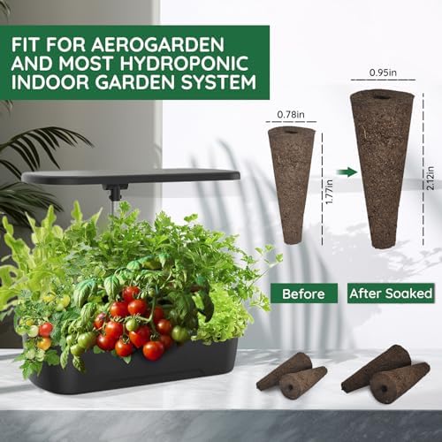 121pcs Seed Pods Kit for AeroGarden, Seed Starter Sponges, Hydroponics System Indoor for All Brands, Grow Anything Kit with 30 Grow sponges, 30 Pod Labels, 30 Grow Baskets, 30 Grow Domes, 1 Tweezer