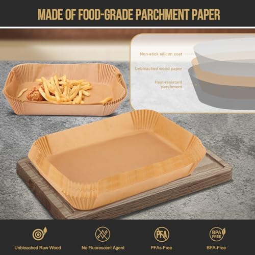 150PCs Air Fryer Liners for Ninja DZ071 7-QT/Ninja AD600CO 11-QT/Instant VersaZone 9QT,100PCs Small Liners for Divider Basket & 50PCs Large Disposable Paper Liners for 7QT MegaZone/Topzee 11QT