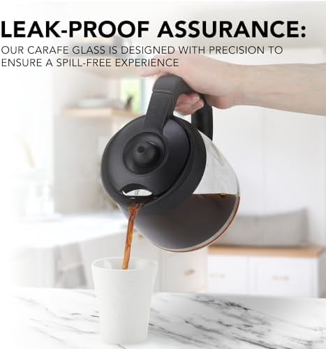 12-Cup Glass Coffee Carafe Replacement Compatible ONLY with Ninja Coffee Brewer Maker Models CE251 CE201 CE201C CE200 CE200C