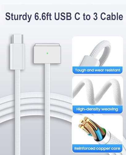 140W USB-C Charger for MacBook Pro 14",16"(2021,2022,2023),2024 MacBook pro M4, MacBook Air 13", 15" (2022, 2023, 2024,M1, M2, M3,), 140W Power Adapter