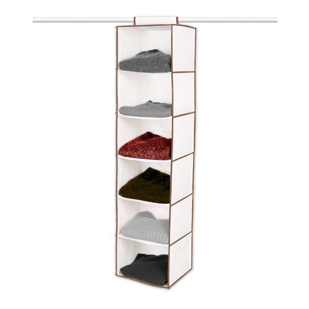 6-Shelf Hanging Closet Organizer with Velcro Hook and Loop