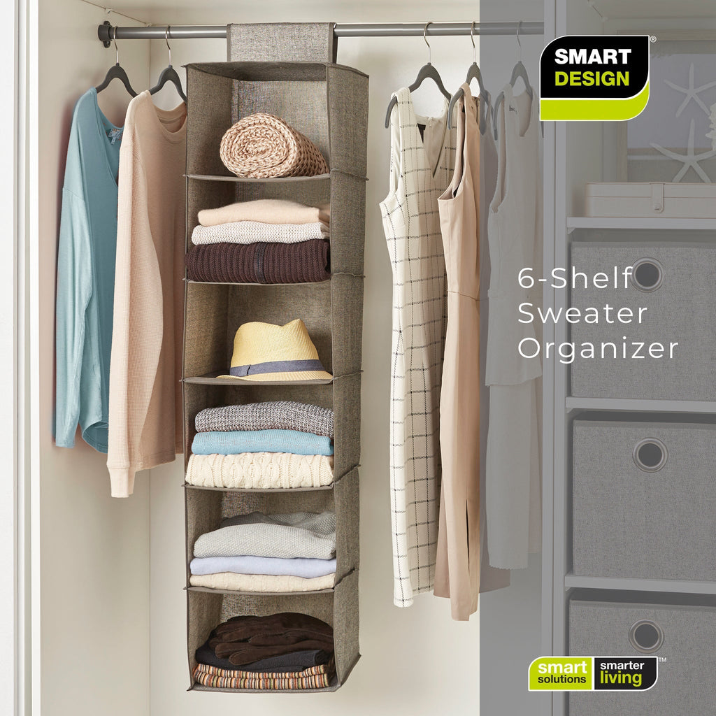 6-Shelf Hanging Closet Organizer with Velcro Hook and Loop