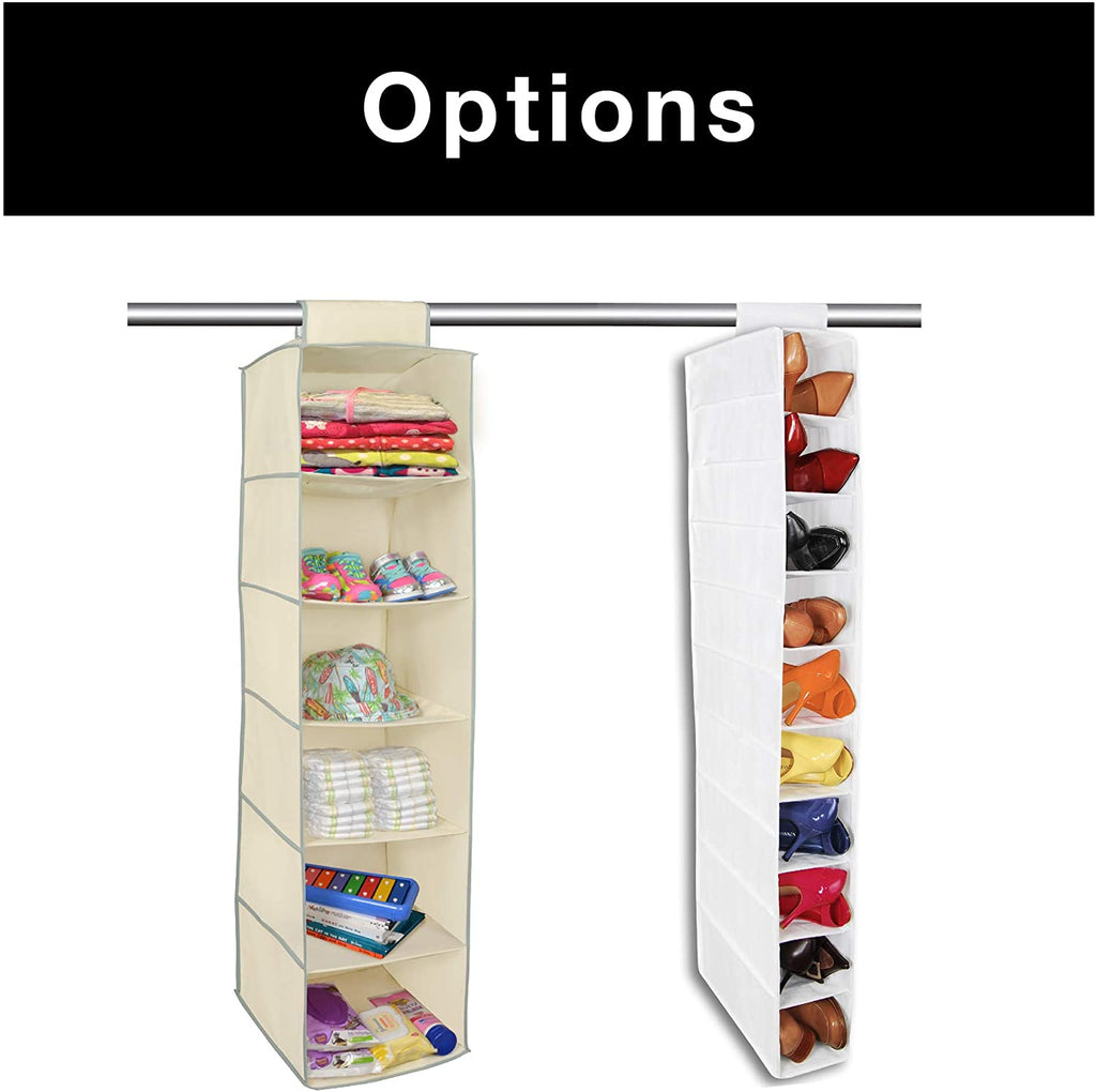 6-Shelf Hanging Closet Organizer with Velcro Hook and Loop