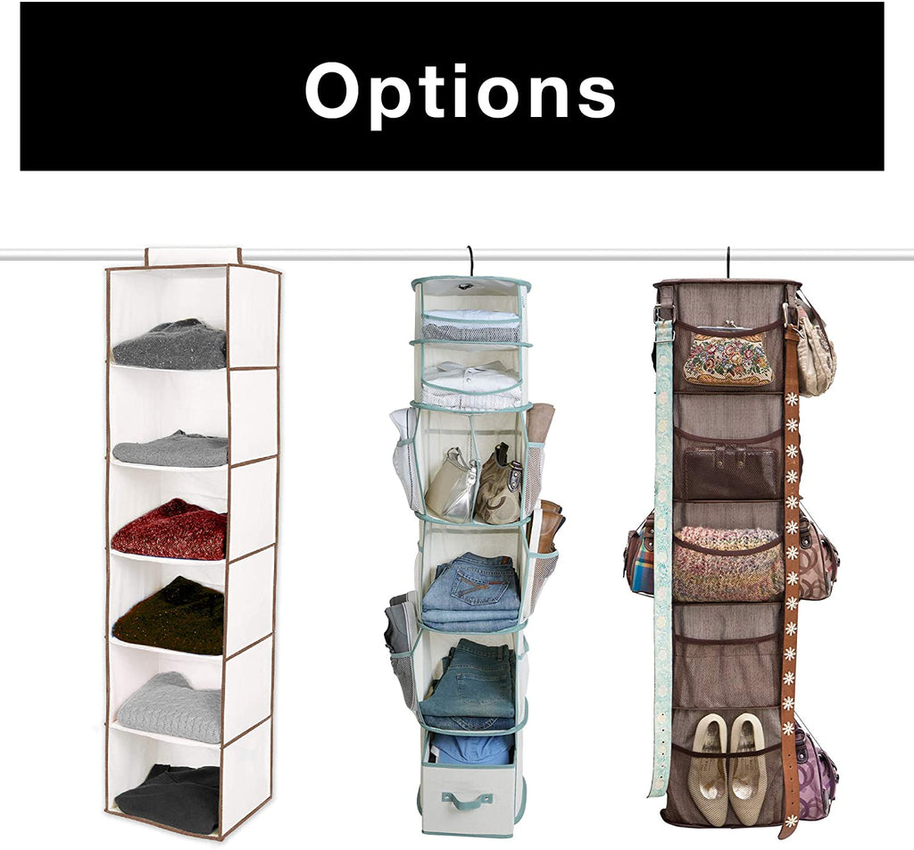 6-Shelf Hanging Closet Organizer with Velcro Hook and Loop