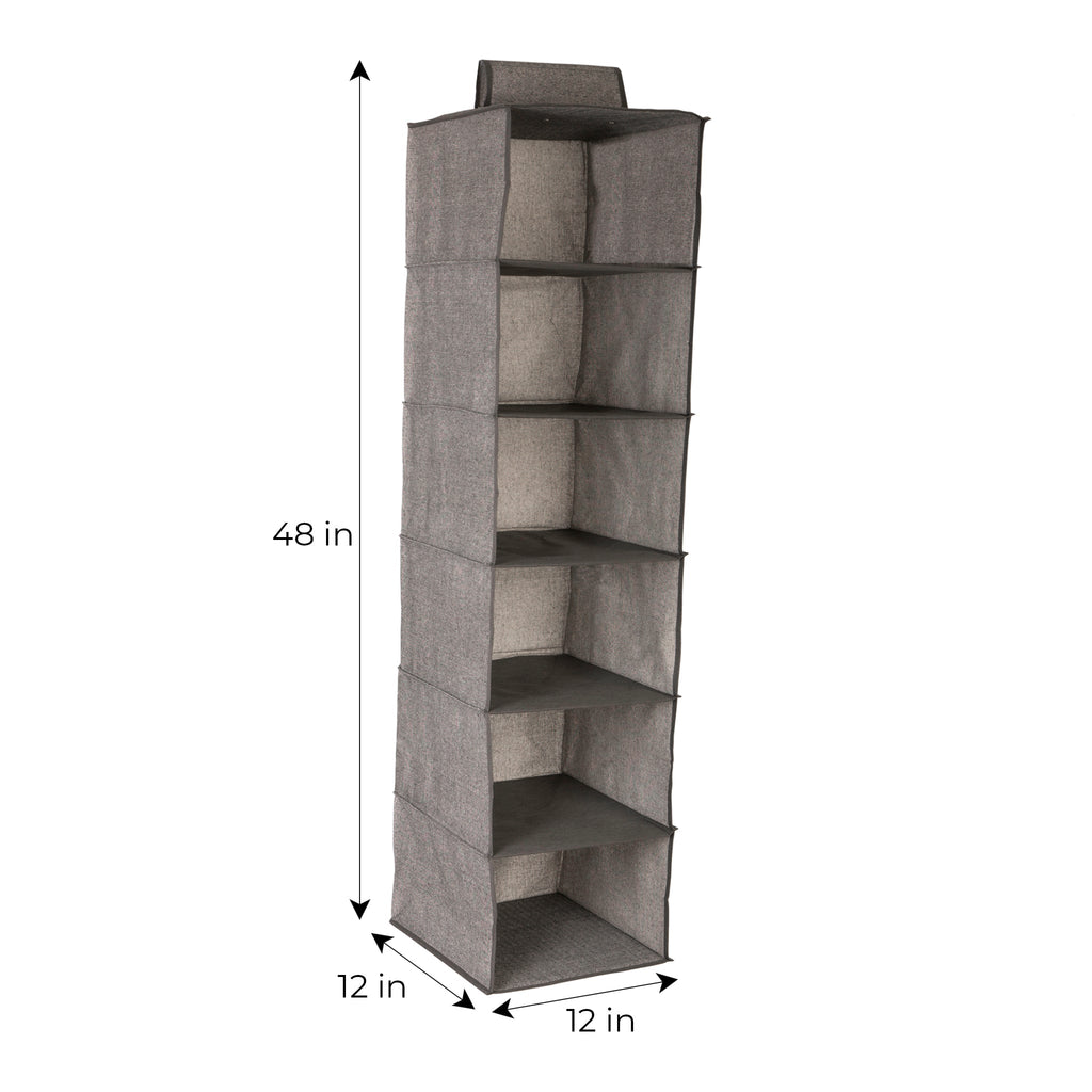 6-Shelf Hanging Closet Organizer with Velcro Hook and Loop