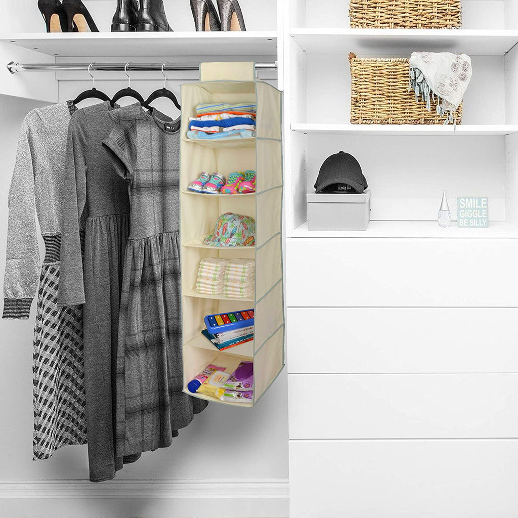 6-Shelf Hanging Closet Organizer with Velcro Hook and Loop