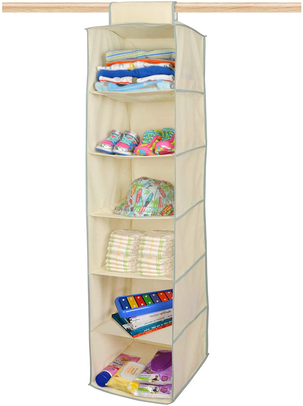 6-Shelf Hanging Closet Organizer with Velcro Hook and Loop