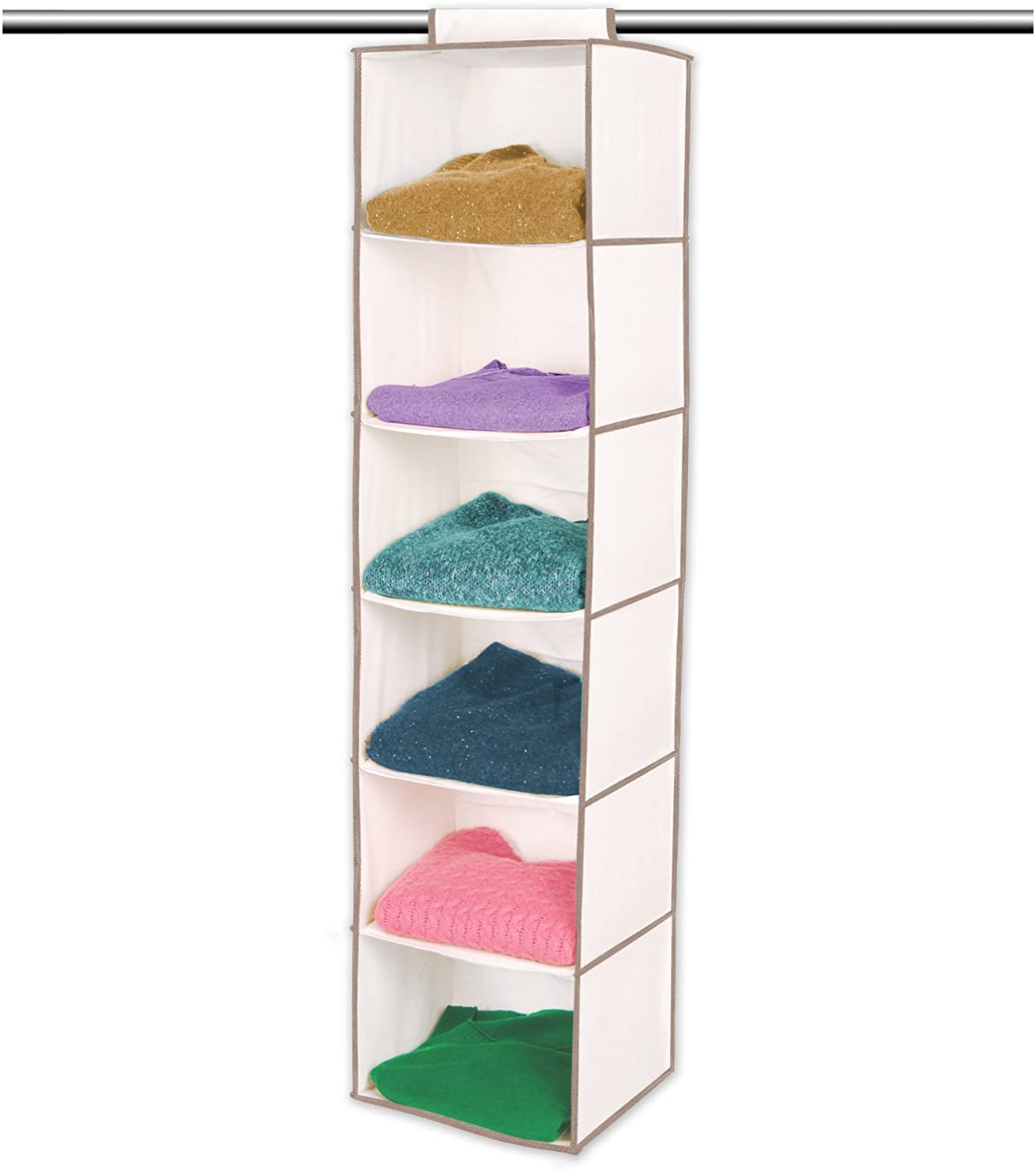 6-Shelf Hanging Closet Organizer with Velcro Hook and Loop