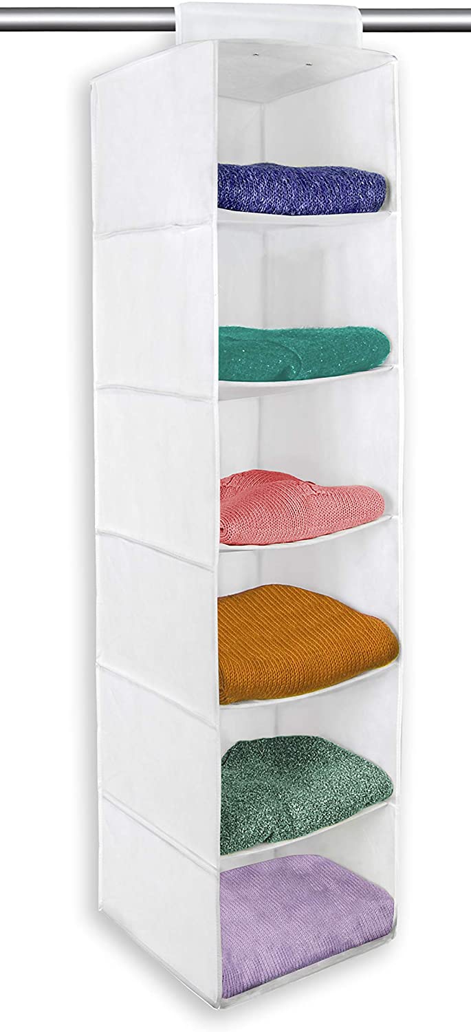 6-Shelf Hanging Closet Organizer with Velcro Hook and Loop