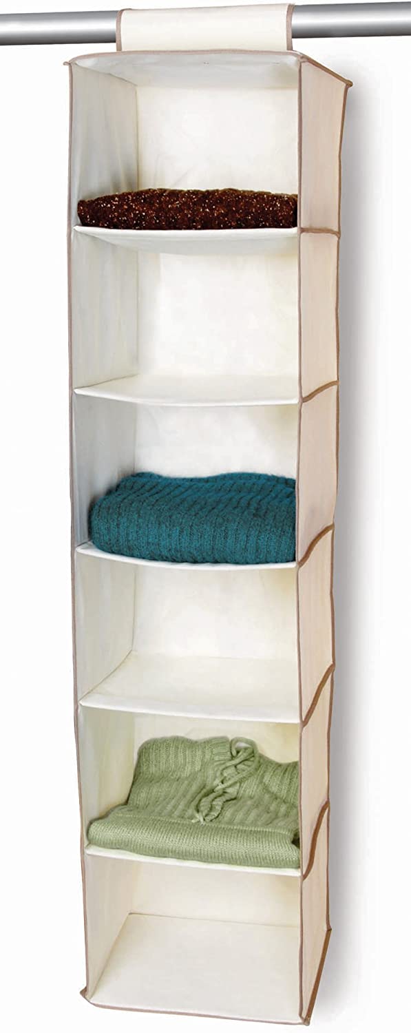 6-Shelf Hanging Closet Organizer with Velcro Hook and Loop