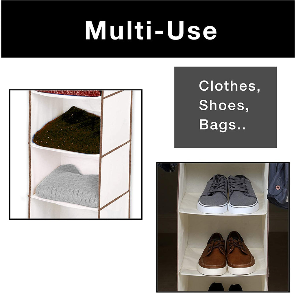 6-Shelf Hanging Closet Organizer with Velcro Hook and Loop