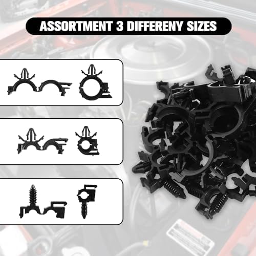 130 Pcs Push Mount Cable Ties Standard Zip Tie Mount Car Wire Loom Routing Clips for Polaris UTV Jeep Wrangler Vehicles Home Appliances 6 Different Sizes Universal Management Cable Ties