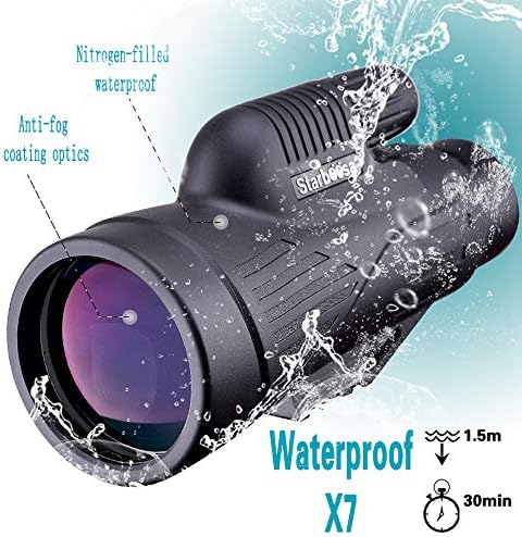 12x50 High Definition Monocular Telescope with Smartphone Holder - Waterproof Monocular with Durable and Clear BAK4 Prism for Bird Watching Wildlife Hunting Camping Hiking