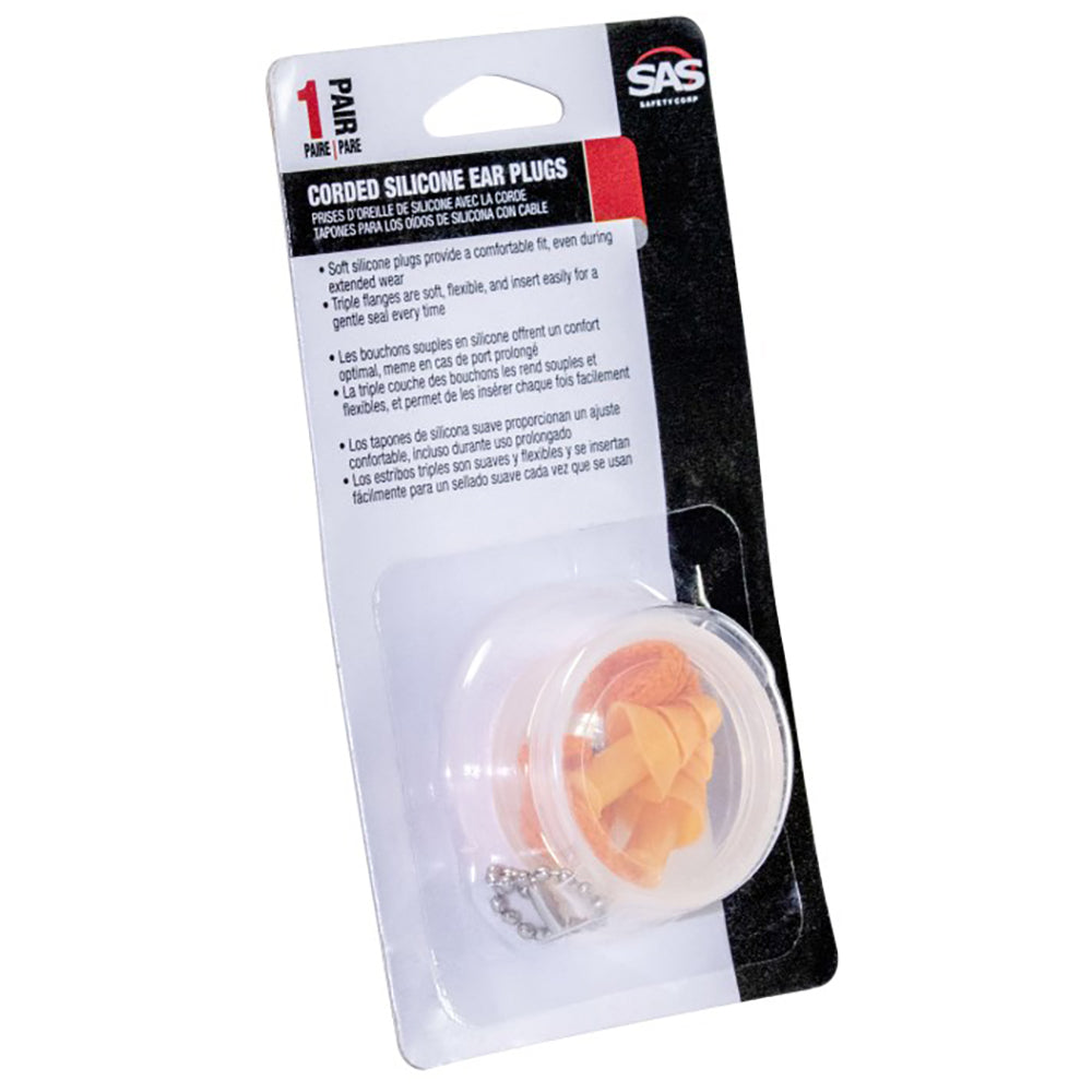 SAS Corded Silicone Ear Plugs with Case, 6112