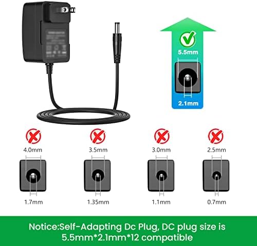 12V 1.5A Power Adapter for Yamaha PA130 PA150, 12V 1.5A Power Supply for Yamaha PSR YPG YPT DGX DD EZ Series Keyboard (9.8 Ft Long Cord)
