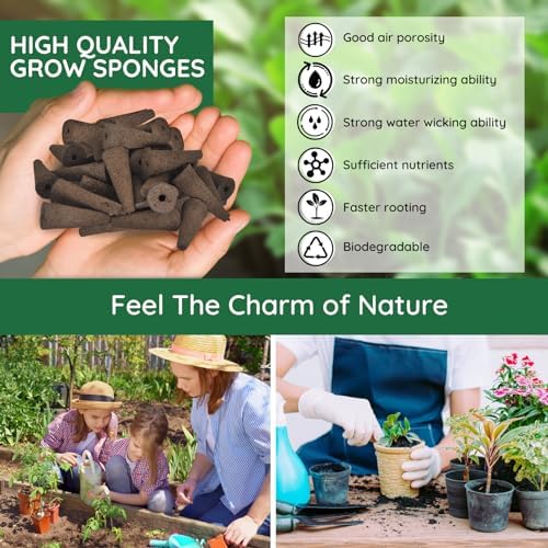 121pcs Seed Pods Kit for AeroGarden, Seed Starter Sponges, Hydroponics System Indoor for All Brands, Grow Anything Kit with 30 Grow sponges, 30 Pod Labels, 30 Grow Baskets, 30 Grow Domes, 1 Tweezer