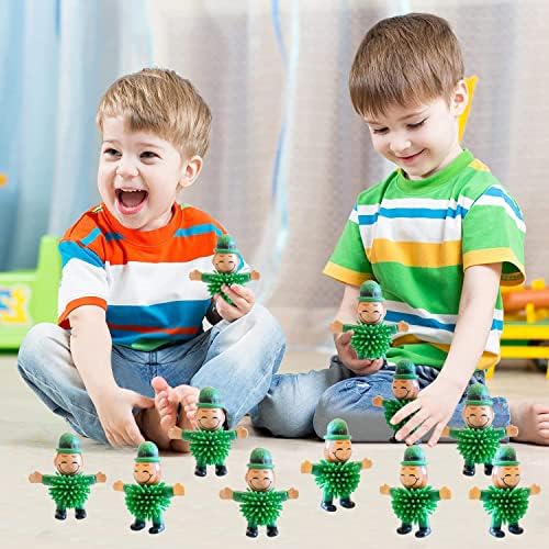 12Pcs St Patrick's Day Mini Leprechaun Toys,Squeeze Porcupine Toys Stress Relief Fidget Toy for Kids Boys St Patrick's Day Party Favor,Home Decor(Child)
