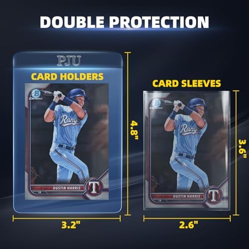 100ct Semi Rigid Card Holders & 100ct Card Sleeves for PSA, SGC, BGS, CSG Graded Card Submissions, Semi Rigid Card Sleeves, Baseball Card Protectors, PSA Graded Card Sleeves for Trading Card