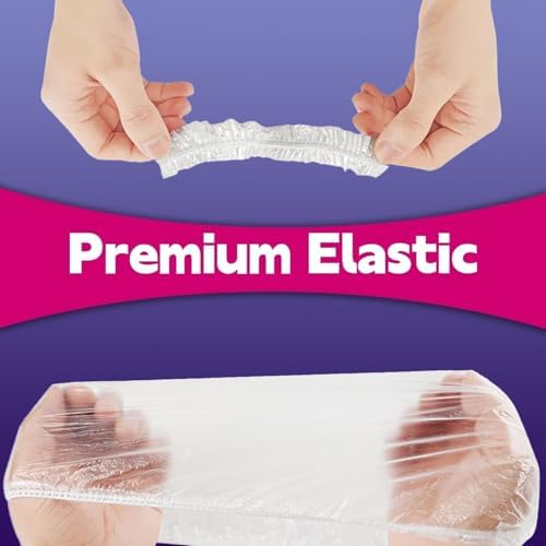 120pcs Plastic Bowl Covers Bread Proofing, Max 10'' Bowls, Upgraded Elastic Bowl Covers for Kitchen Picnic Outdoors, Shower Caps Sourdough Bread Fermentation, BPA Free, Food Grade