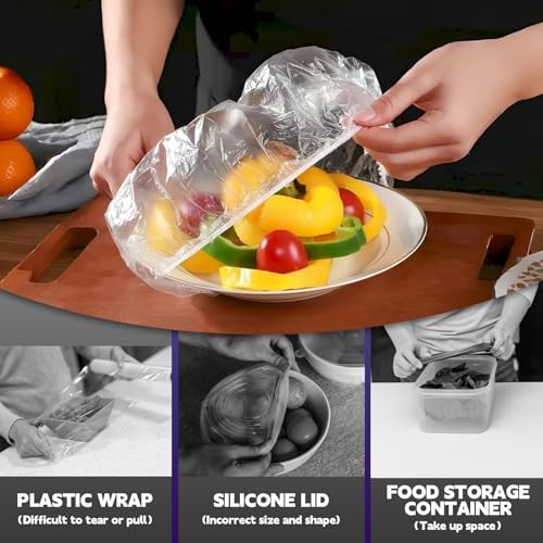 120pcs Plastic Bowl Covers Bread Proofing, Max 10'' Bowls, Upgraded Elastic Bowl Covers for Kitchen Picnic Outdoors, Shower Caps Sourdough Bread Fermentation, BPA Free, Food Grade