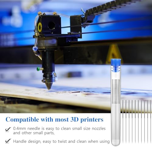 120 Pieces 3D Printer Nozzle Cleaning Needles, 3D Printer Nozzle Cleaning Kit 0.4 Mm Stainless Steel Needles Cleaner 3D Printer Nozzle Cleaner 3D Printer Accessory