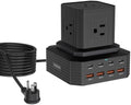13-in-1 USB C Charging Station 100W | Surge Protector Power Strip with 4 USB-C & 4 USB-A Ports, 5 AC Outlets | 6.6Ft Extension Cord for Home Office, Dorm, Travel (ETL Certified)