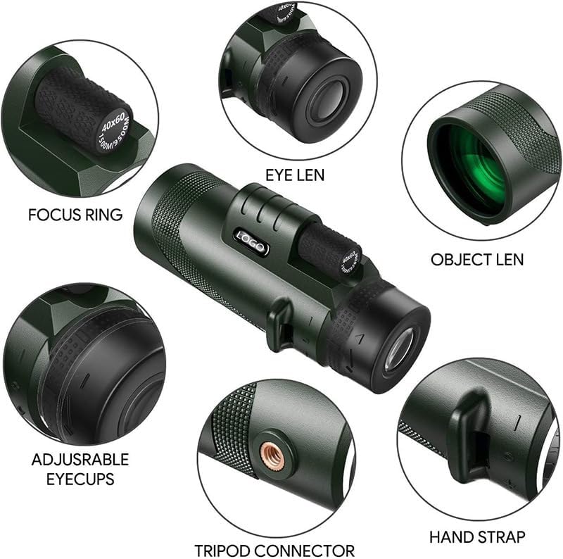 12X50 monocular Telescope, Compact Designed for Bird Watching, Hiking, 12x Magnification, Black