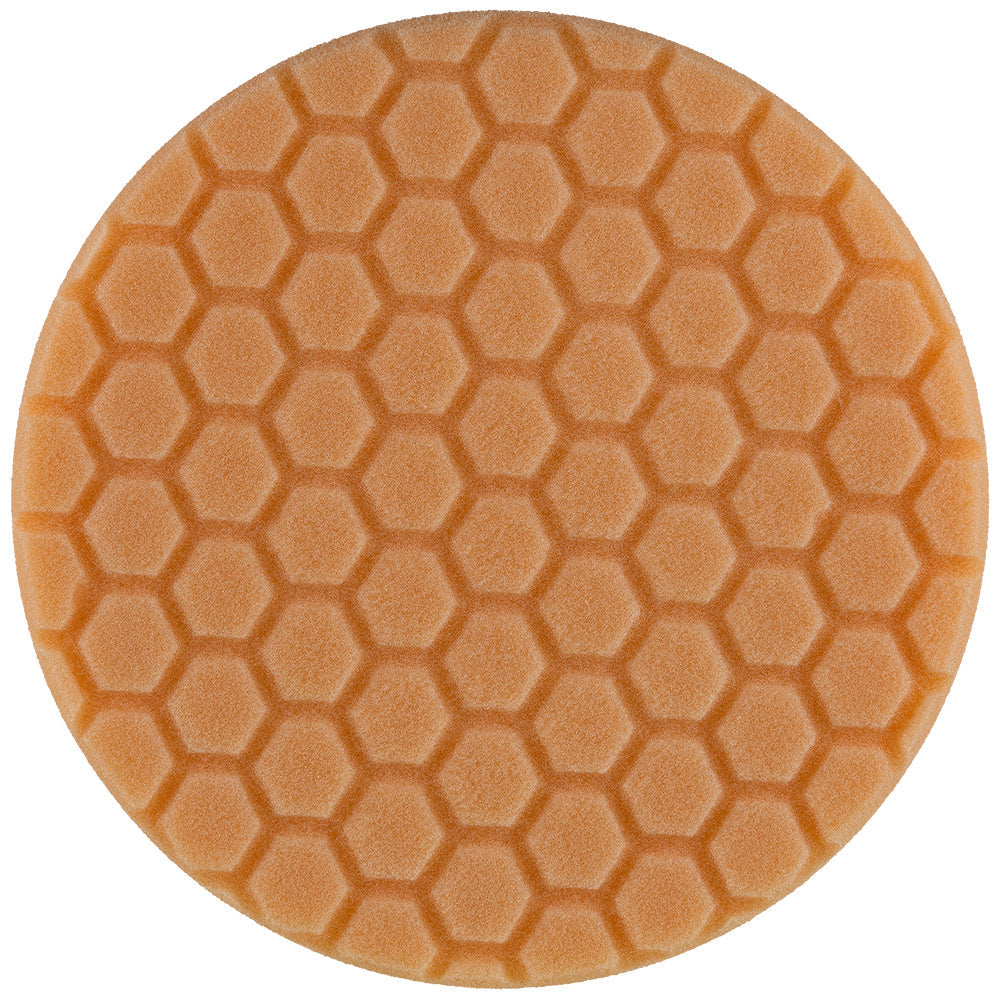 Buff and Shine Hex Face Foam Cutting Pad - 8", Orange