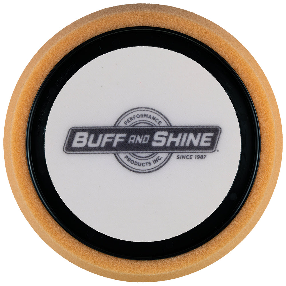 Buff and Shine Hex Face Foam Cutting Pad - 8", Orange