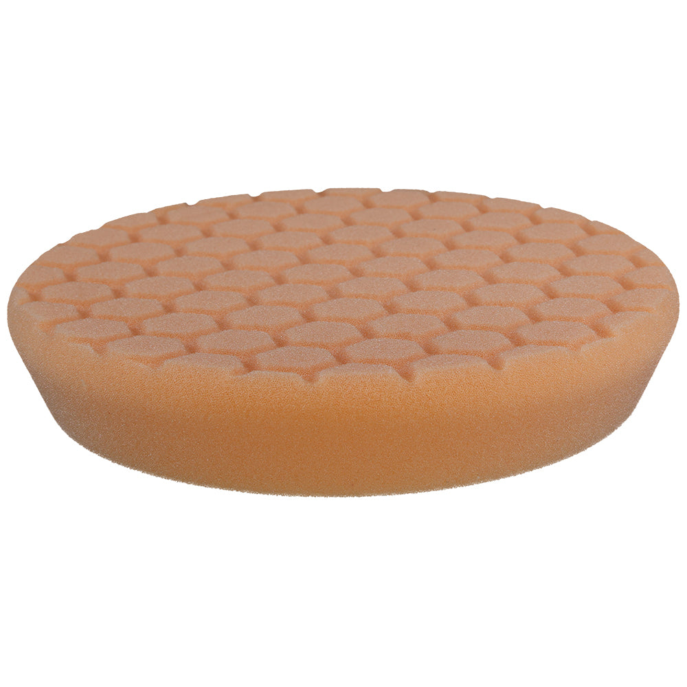 Buff and Shine Hex Face Foam Cutting Pad - 8", Orange