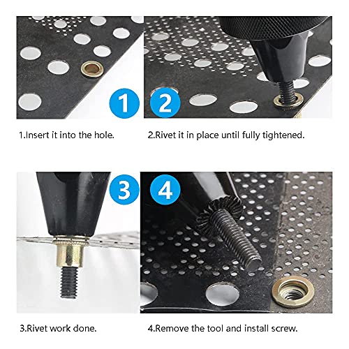 100PCS-Rivet Nuts,5/16"-18Carbon Steel UNC Rivet Nut Assortment Kit, Flat Head Threaded Insert Nutserts Assort(5/16"-18