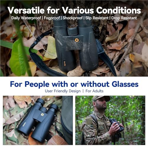 12x50 Plus HD Binoculars for Adults High Powered, Waterproof Binoculars with Phone Adapter, Super Bright Large View Binoculars for Bird Watching, Hunting, Stargazing